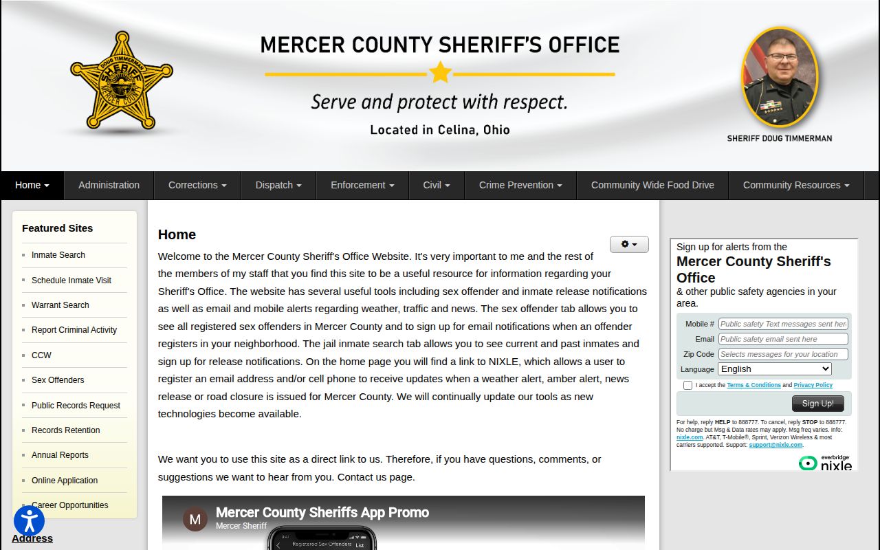 Mercer County Detention Facility released inmate and past booking access