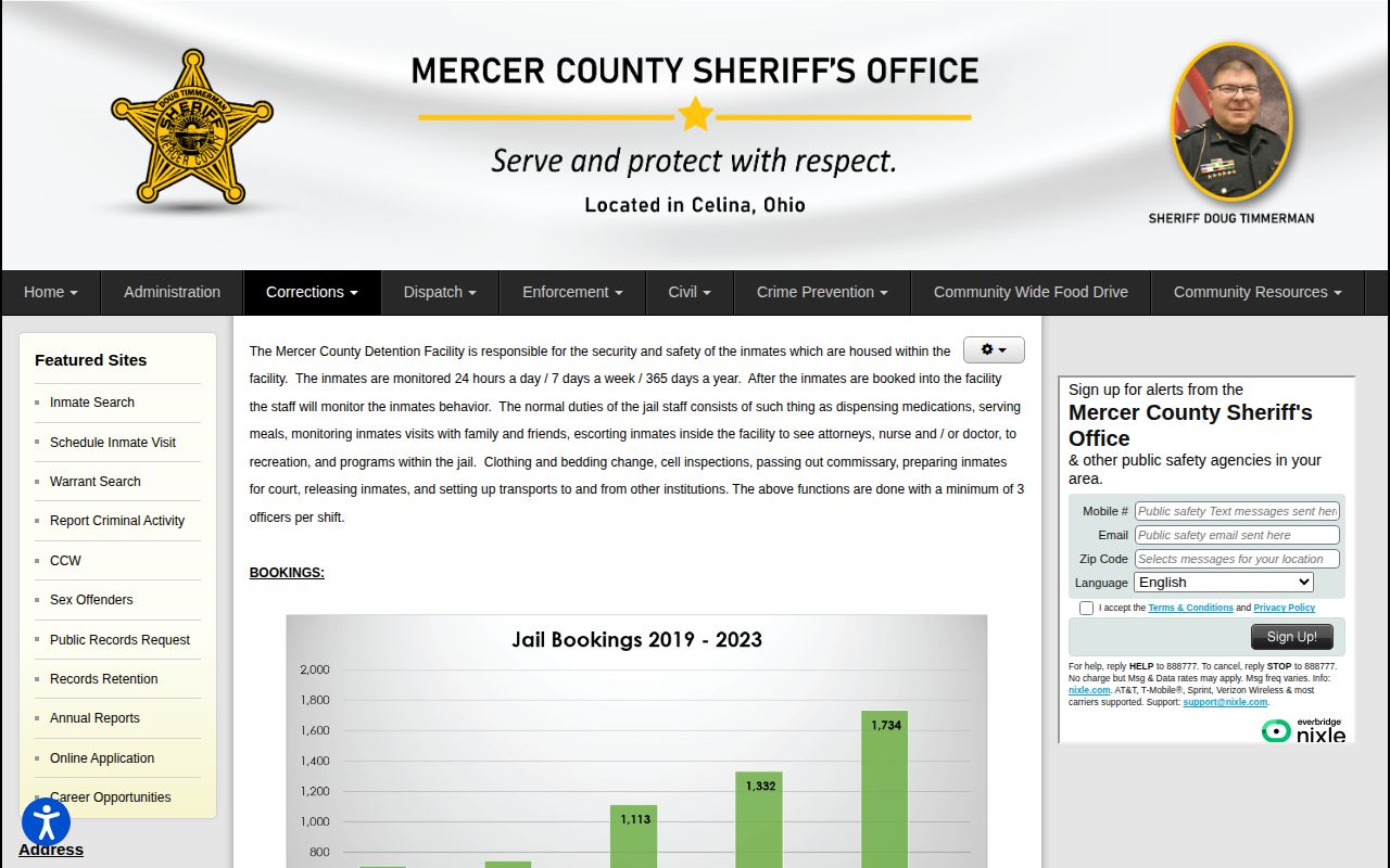 Mercer County release and booking process information