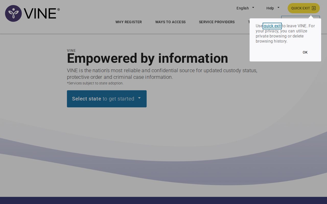 Mercer County VINE inmate release check through the Ohio VINELink portal
